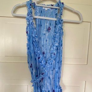 Poupette St Barth - Tamara ruffled wrap dress, blue size L